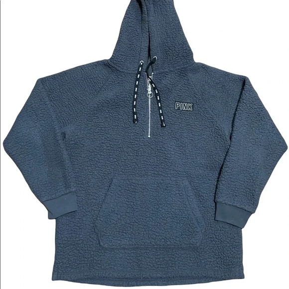 VS PINK Grey Hooded Sherpa - Picture 1 of 5